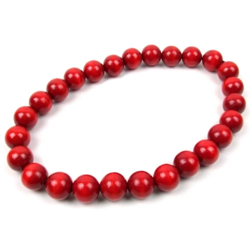 Naszyjnik korale drewniane czerwone