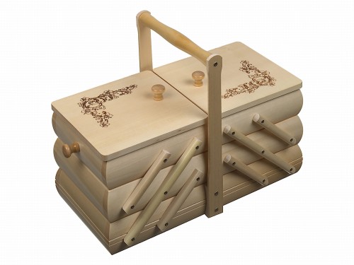 Niciarka drewniana frezowana jasna z motywem kwiatowym XL