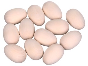 Pisanki jajka wielkanocne drewniane, naturalne drewno 5 szt.