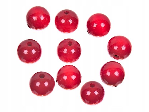 KORALE DREWNIANE koraliki kulki czerwone 20 mm 10szt.
