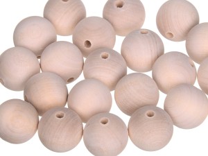 Koraliki drewniane korale kulki surowe do makram 16, 20, 25, 30 mm
