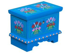 Szkatułka kredens drewniany ręcznie malowany mały 3 kolory 11x7x9 cm 