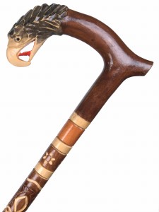 laska inwalidzka spacerowa rzeźbiona orzeł