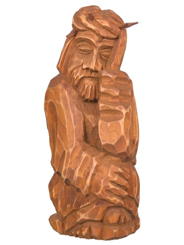 Figurka drewniana Jezus Chrystus frasobliwy rzeźba ręcznie wykonana 25 cm 3 kolory