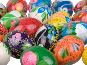 Pisanki jajka wielkanocne drewniane, ręcznie malowane 10 szt.