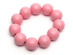 Bransoletka z koralików drewnianych 20mm pudrowy róż