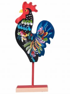 Figurka kogut kogucik drewniany różne kolory 24 cm