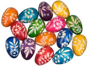 Pisanka wielkanocna jajko wielkanocne drewniane ręcznie rzeźbiona 6 cm