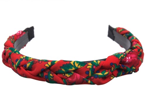 Opaska warkocz do włosów dla dziewcząt czerwona