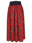 Spódnica ludowa w kwiaty góralska długa maxi czerwona S-L