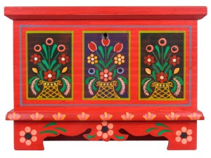 Szkatułka kredens drewniany ręcznie malowany duży 4 kolory 20x11x14 cm