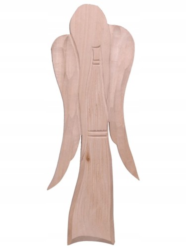Anioł drewniany rzeźbiony aniołek do pomalowania surowe drewno 60 cm