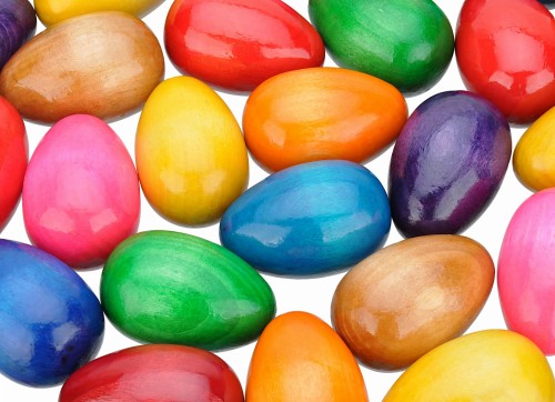 Pisanka wielkanocna drewniana gładka kolorowa jajko wielkanocne  6 cm