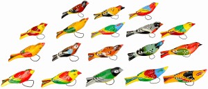 Ptaki ptaszki drewniane zawieszki duże mix kolorów 12cm