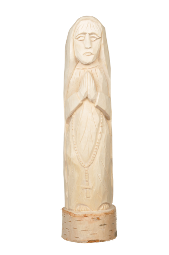 Rzeźba drewniana Maryja z różańcem 32 cm