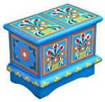 Skrzynka krakowska drewniana ręcznie malowana na magnes 3 kolory 11,5x7x9 cm