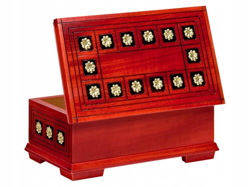 Skrzynka szkatułka drewniana na klucz zdobiona 3 kolory 24x14x10 cm