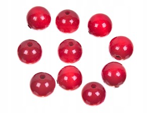 Korale drewniane, koraliki, kulki czerwone 20mm 50 szt.