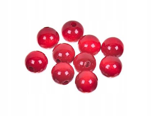 korale drewniane koraliki kulki czerwone 16mm 50 szt.