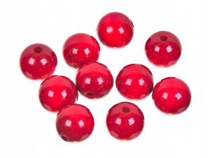 Korale drewniane koraliki kulki czerwone 30mm 10 szt.