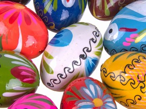 Mini pisanki, jajka wielkanocne drewniane, ręcznie malowane 20 szt.